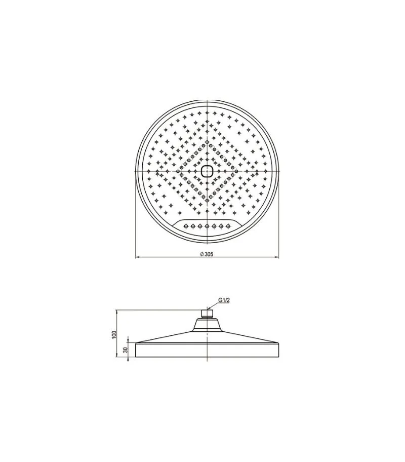 Galaxy 300mm Two-function Shower Head - Specification Galaxy 300mm Two-function Shower Head - Specification