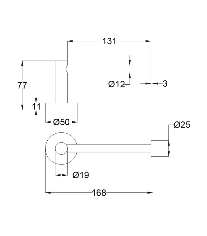 Otus Slimline Toilet Roll Holder - Specification