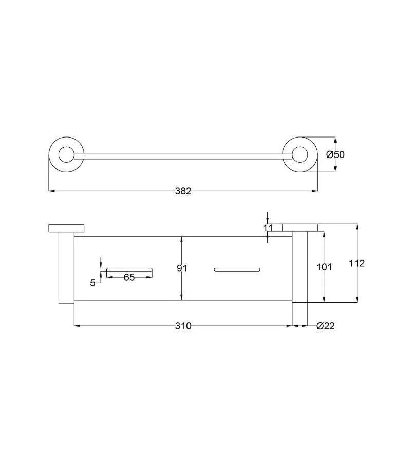 Otus Slimline SS304 Metal Shelf - Specification