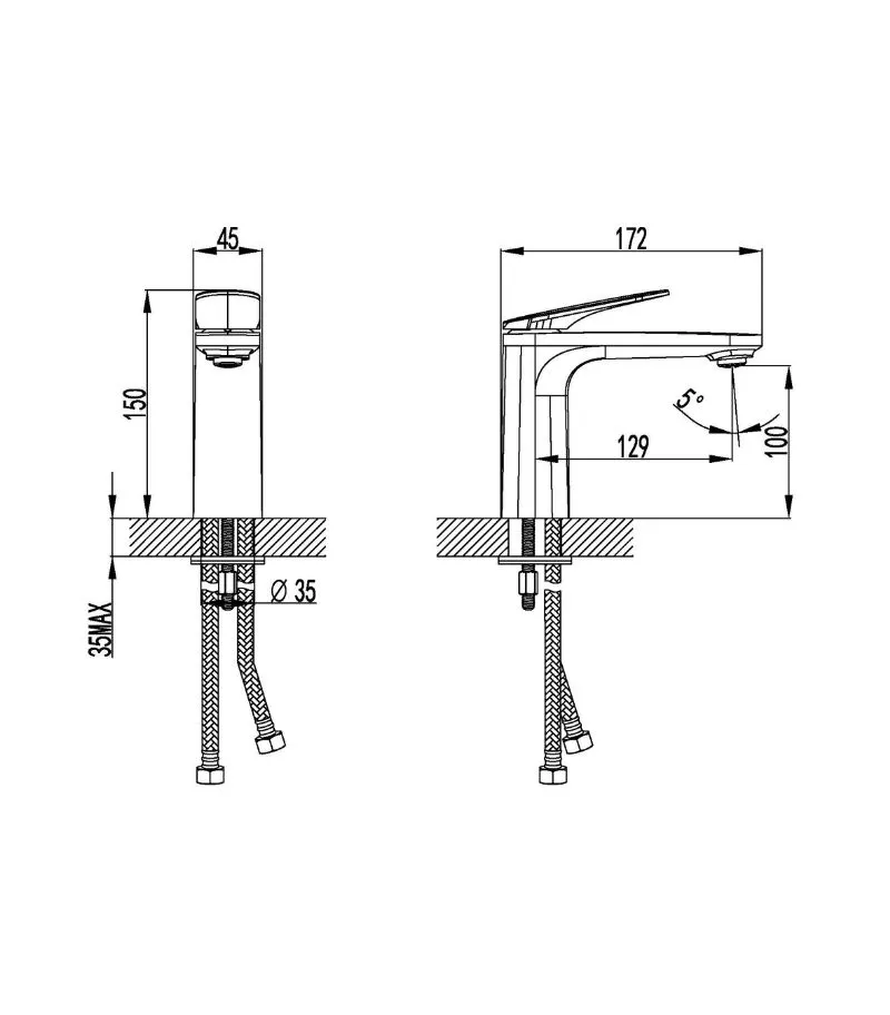 IKON Sulu II Short Basin Mixer Specification