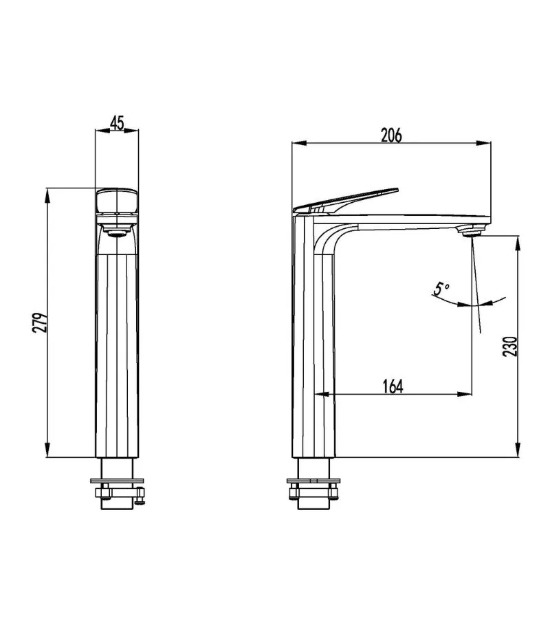 IKON Sulu II Tall Basin Mixer Specification
