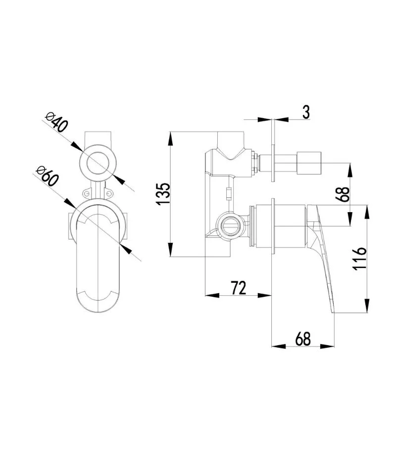 IKON Sulu II Wall Mixer with Diverter on Seperate Cover Plate specification IKON Sulu II Wall Mixer with Diverter on Seperate Cover Plate specification