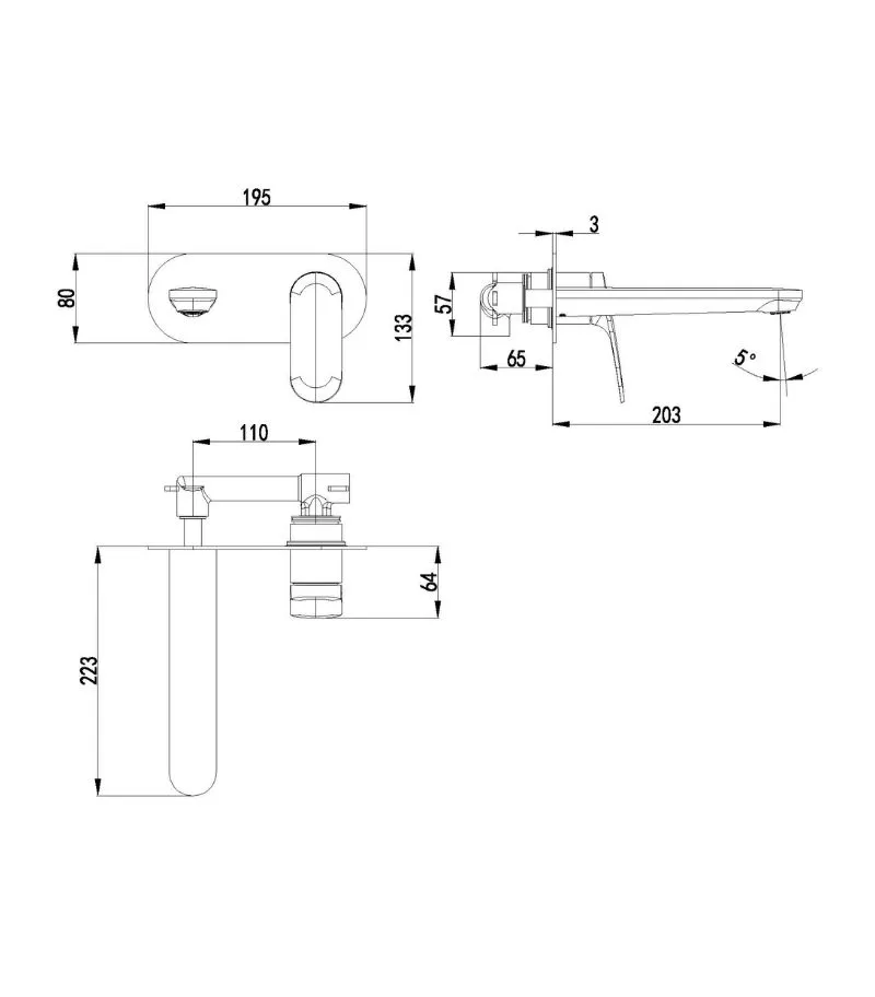 IKON Sulu II Wall Mounted Basin or Bath Mixer with Cover Plate Specification IKON Sulu II Wall Mounted Basin or Bath Mixer with Cover Plate Specification