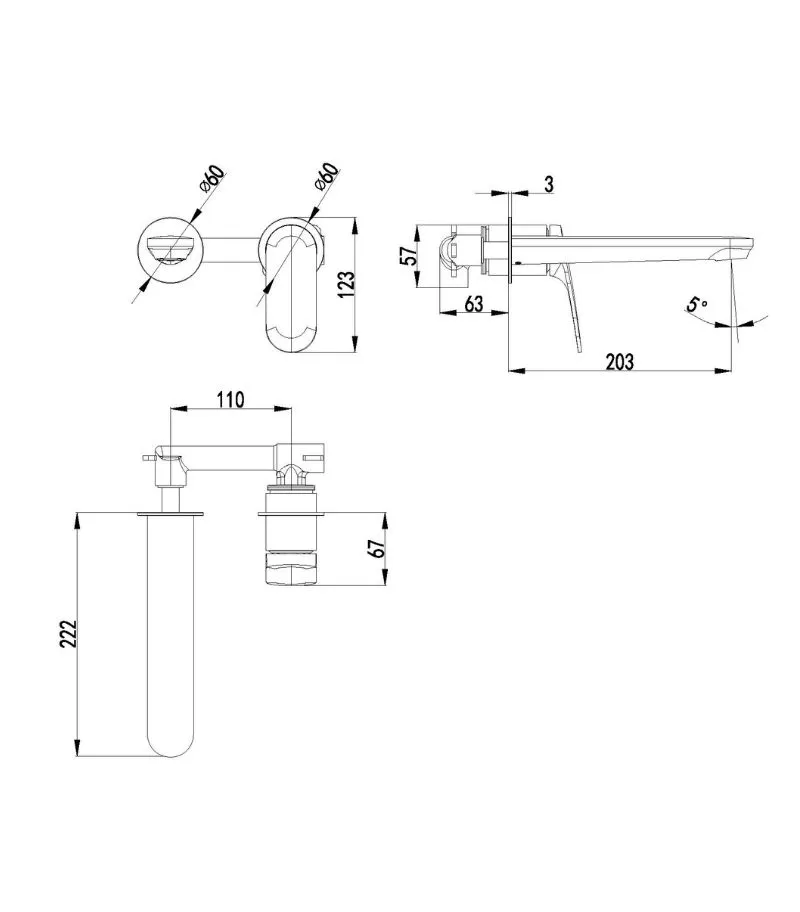 IKON Sulu II Wall-Mounted Basin/Bath Mixer on Separate Cover Plate Specification IKON Sulu II Wall-Mounted Basin/Bath Mixer on Separate Cover Plate Specification