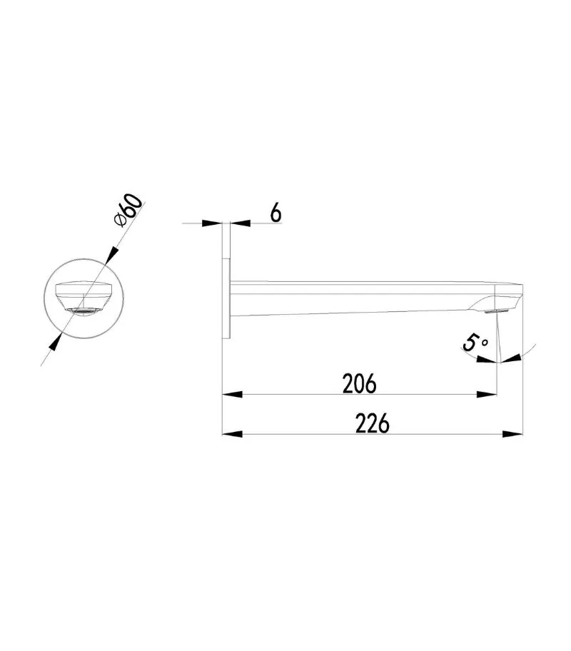 IKON Sulu II Wall Mounted Basin or Bath Spout Specification