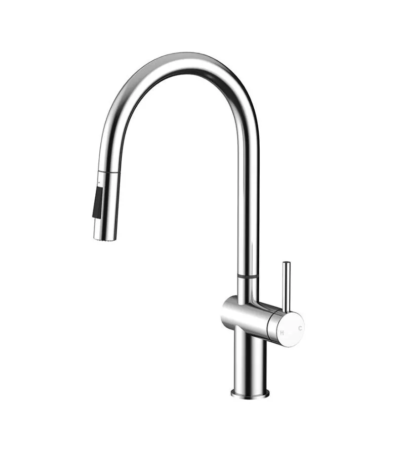 Amoza Auro Gooseneck Pull-Out Sink Mixer - Chrome