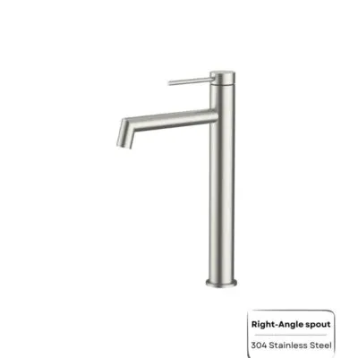 Amoza Right-Angle Spout Tall Basin Mixer - Brushed Nickel