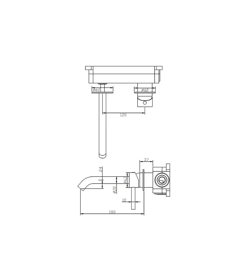 Amoza Wall Mounted Basin or Bath Mixer Specification