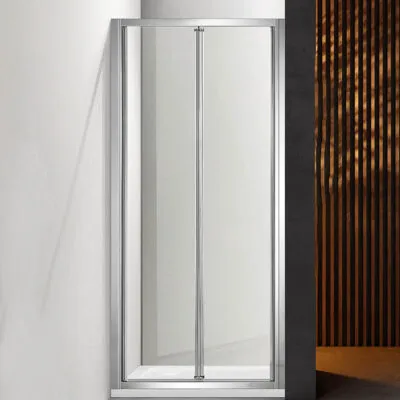 Framed Bi-Fold Swivel Wall to Wall Shower Screen - Chrome Fittings