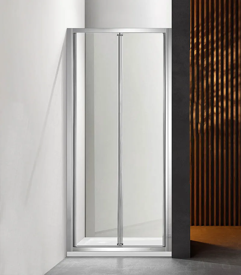 Framed Bi-Fold Swivel Wall to Wall Shower Screen - Chrome Fittings