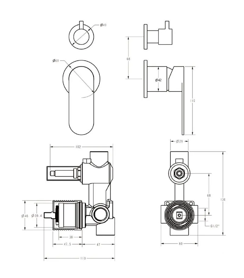 Sora Wall Mixer with Diverter on Seperate Cover Plate Specification Sora Wall Mixer with Diverter on Seperate Cover Plate Specification