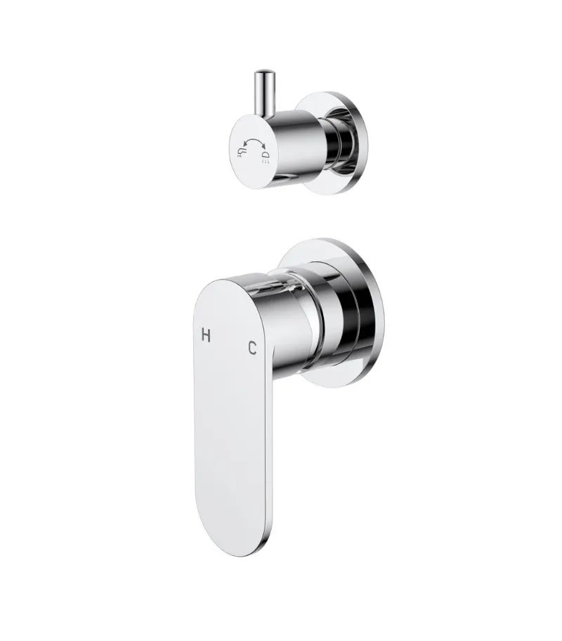 Sora Wall Mixer with Diverter on Seperate Cover Plate Chrome