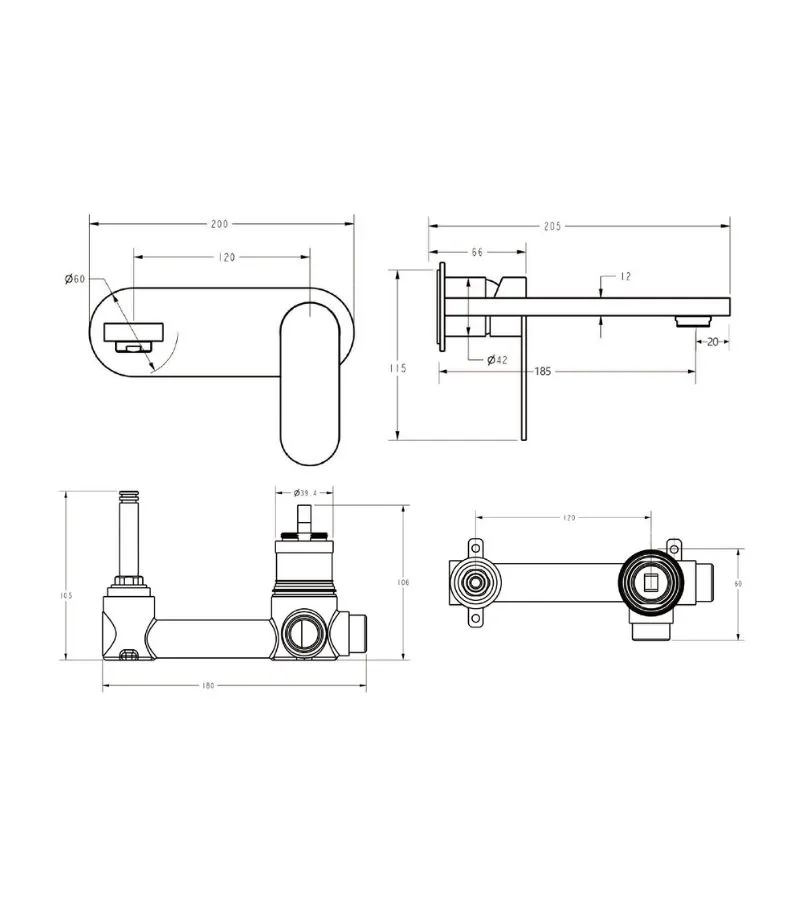 PLB3003 spec Sora Stainless Steel Basin/Bath Mixer with Cover Plate