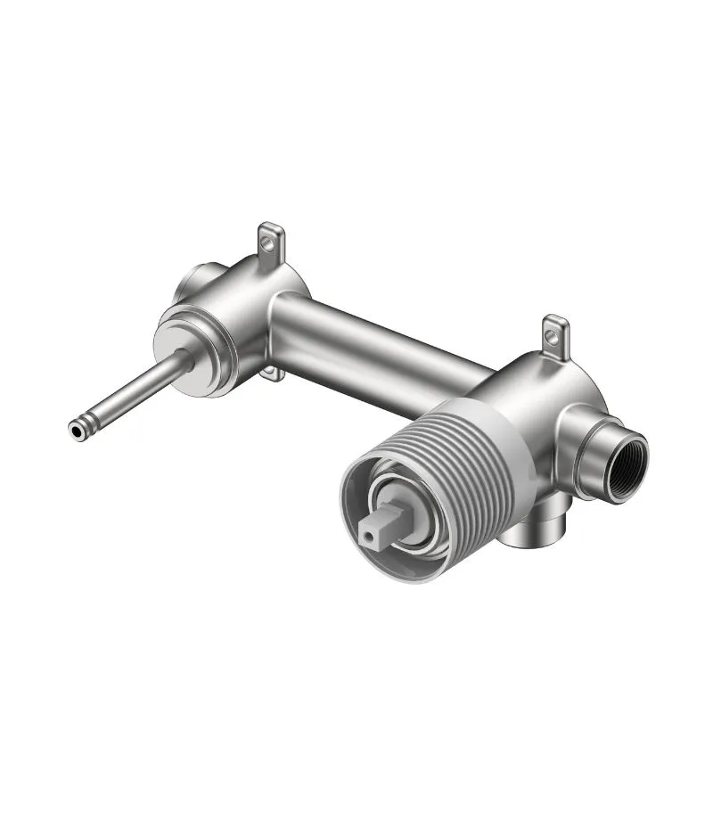 Sora Stainless Steel Wall-Mounted Basin/Bath Mixer on Separate Cover Plate Body