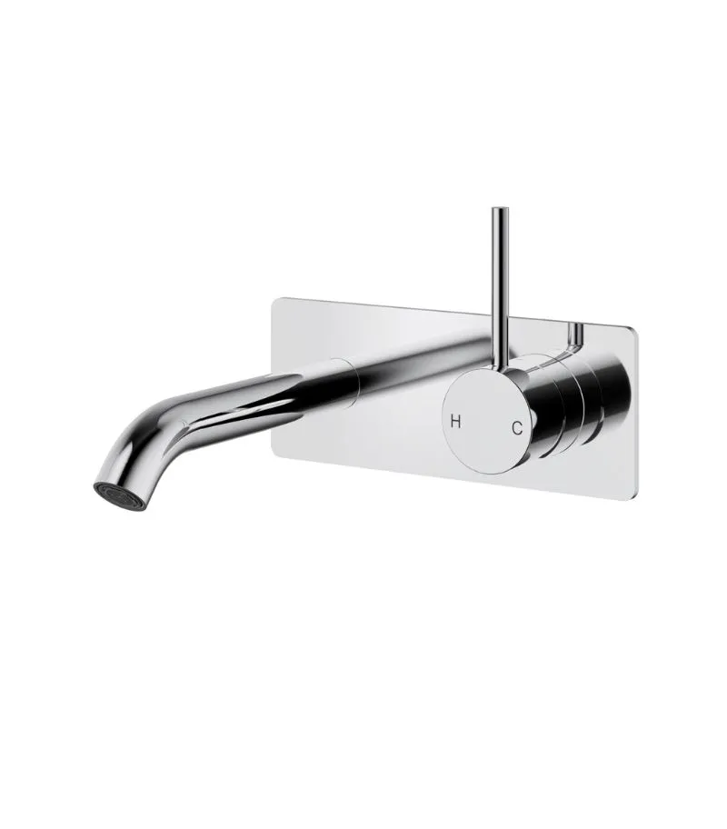 Otus Slimline Basin/Bath Mixer – Curved Spout, Upward Lever, Single Plate | Chrome