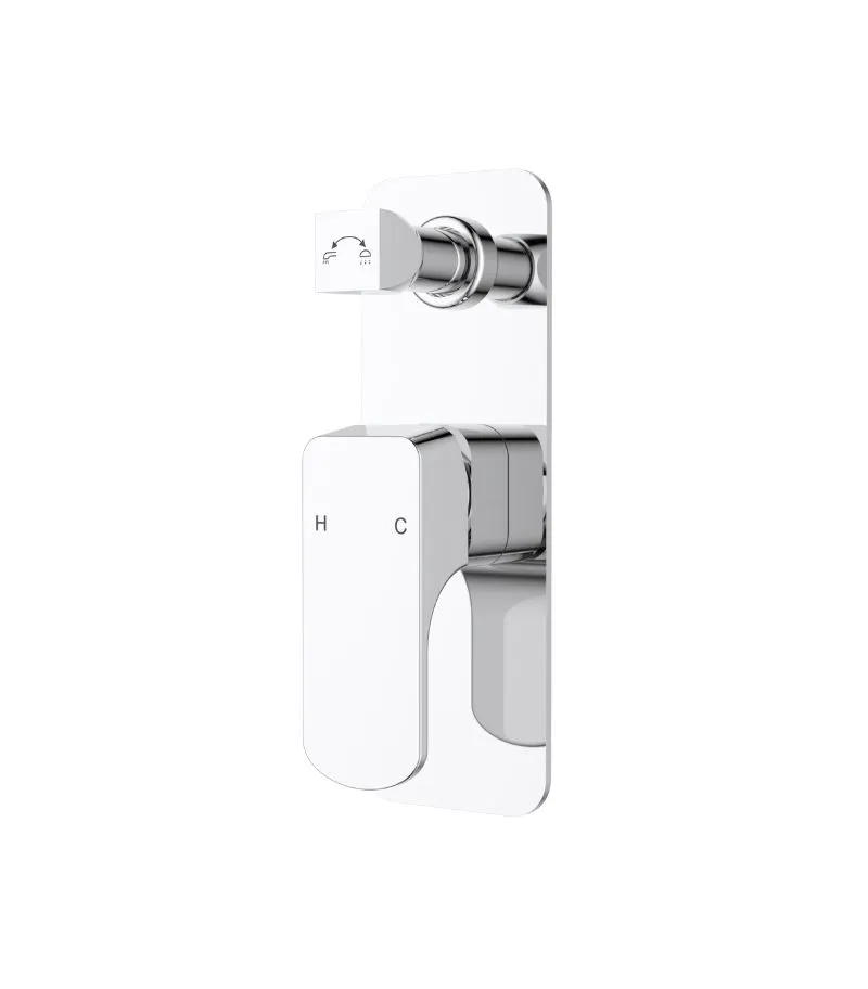 Eden Brass Wall Mixer With Diverter - Chrome