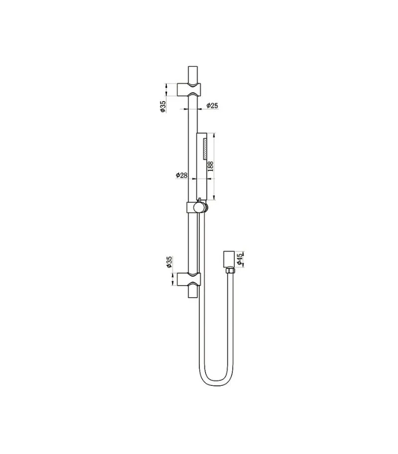 Amoza SST Hand Shower On Rail Specification