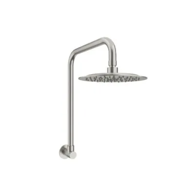 Amoza SST Shower Head With Gooseneck Arm - Brushed Nickel
