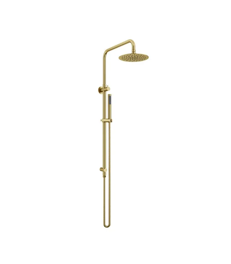 Amoza SST Twin Shower On Rail - Brushed Gold