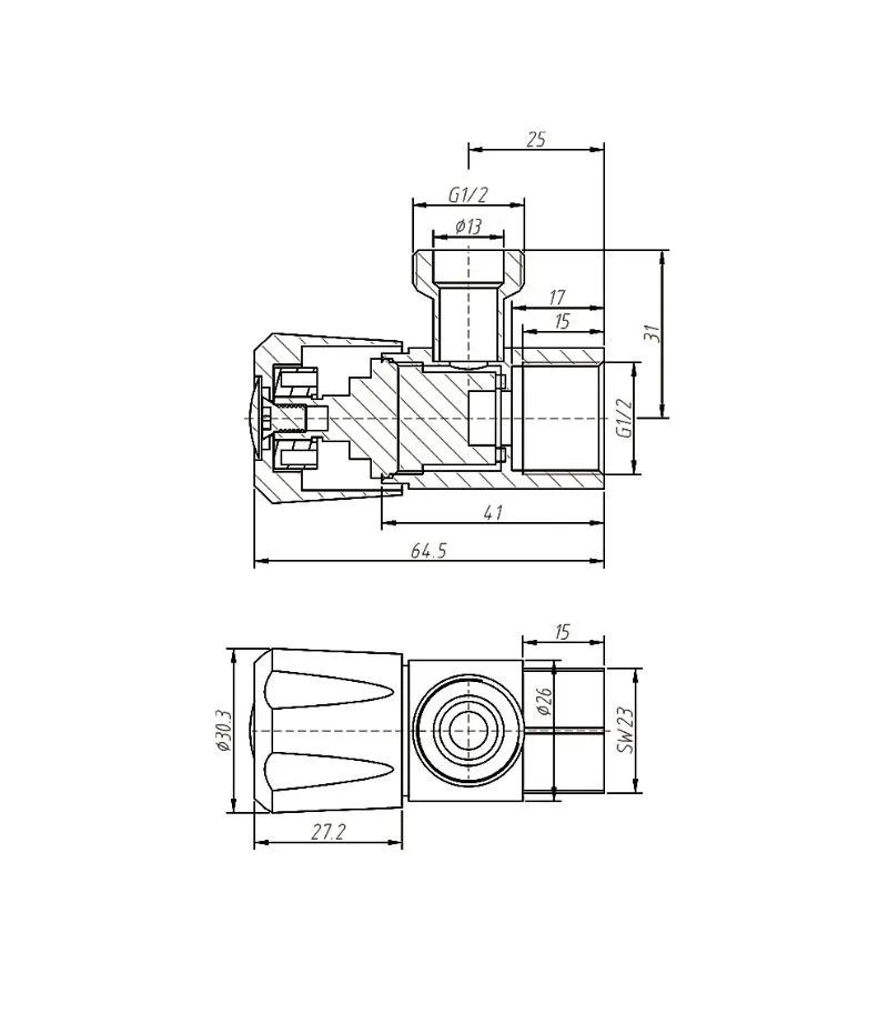 Amoza Mini 1/4 Turn Ceramic Disc Cistern Tap - Specification