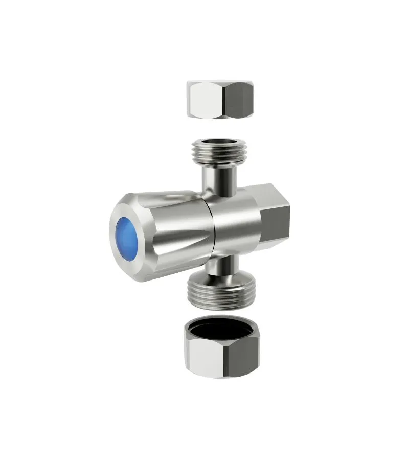 Amoza 1/4 Turn C/D 3 Ways (15x15x20mm) Mini Tap - Brushed Nickel Part