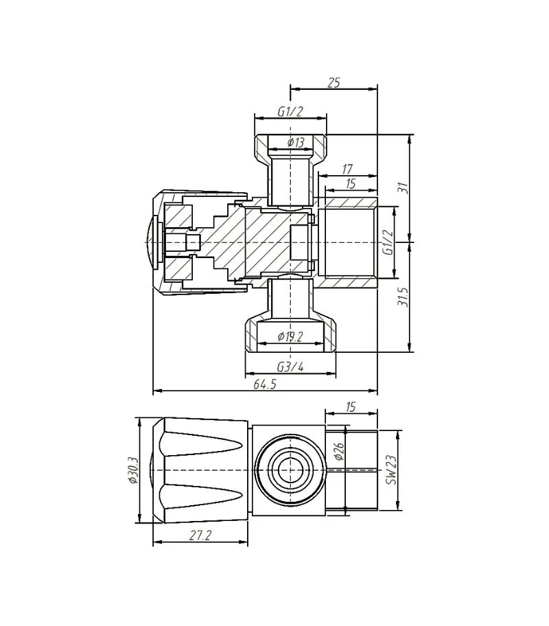 Amoza 1/4 Turn C/D 3 Ways (15x15x20mm) Mini Tap - Specification Amoza 1/4 Turn C/D 3 Ways (15x15x20mm) Mini Tap - Specification
