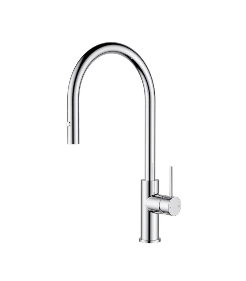 Otus Slimline Pull-Out Sink Mixer with Gooseneck Spout - Chrome
