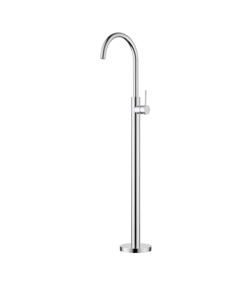 Otus Slimline Freestanding Bath Mixer with Gooseneck Spout - Chrome
