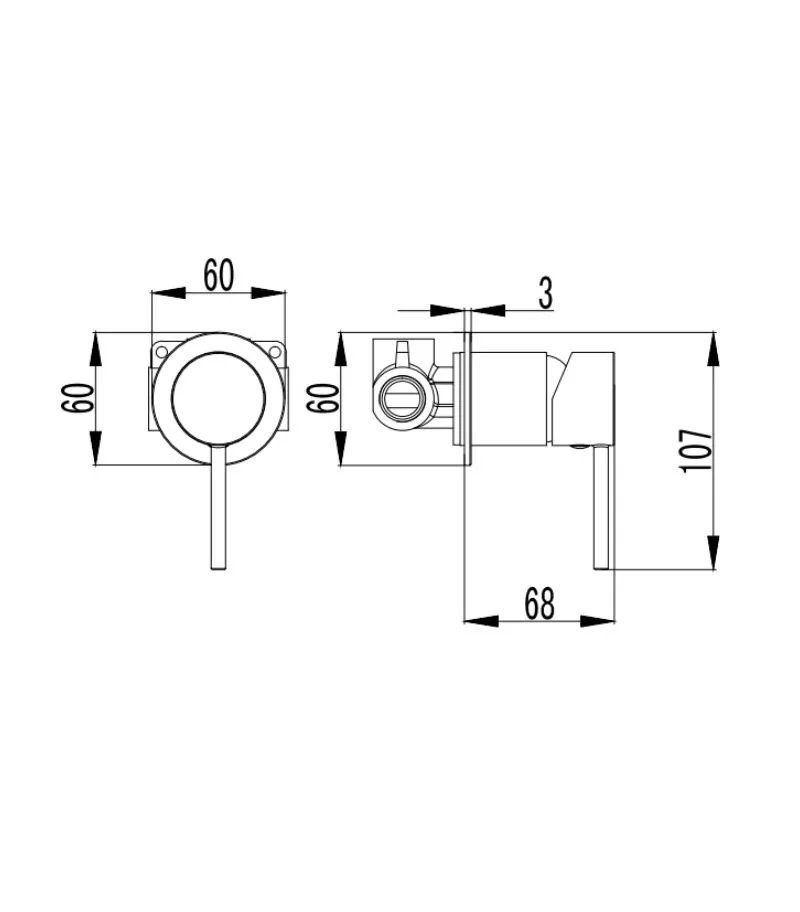 Hali Wall Mixer - 60mm Cover Plate | Specification