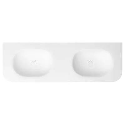 Chloe Stone Top with Double Bowl | Matte White