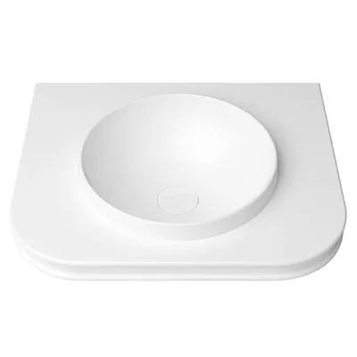 English Edge Pure White Stone Top - Solid Surface | Round Basin