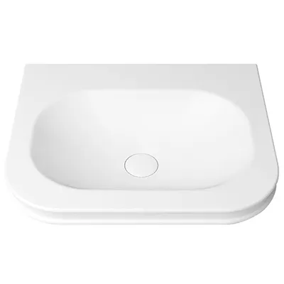 English Edge Pure White Stone Top - Solid Surface | Soft Square Basin