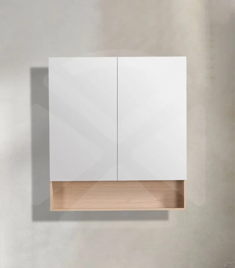 Clark 900mm Plywood Mirror Shaving Cabinet - Sandy Oak