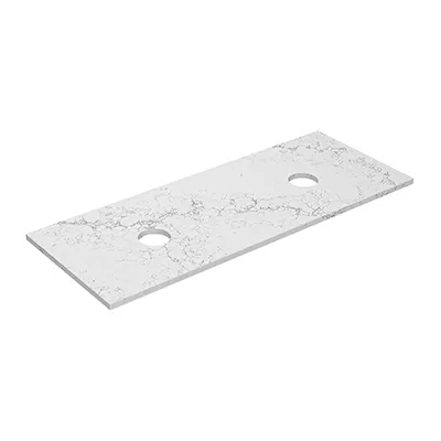 Calacatta White Solid Surface Double Bowl