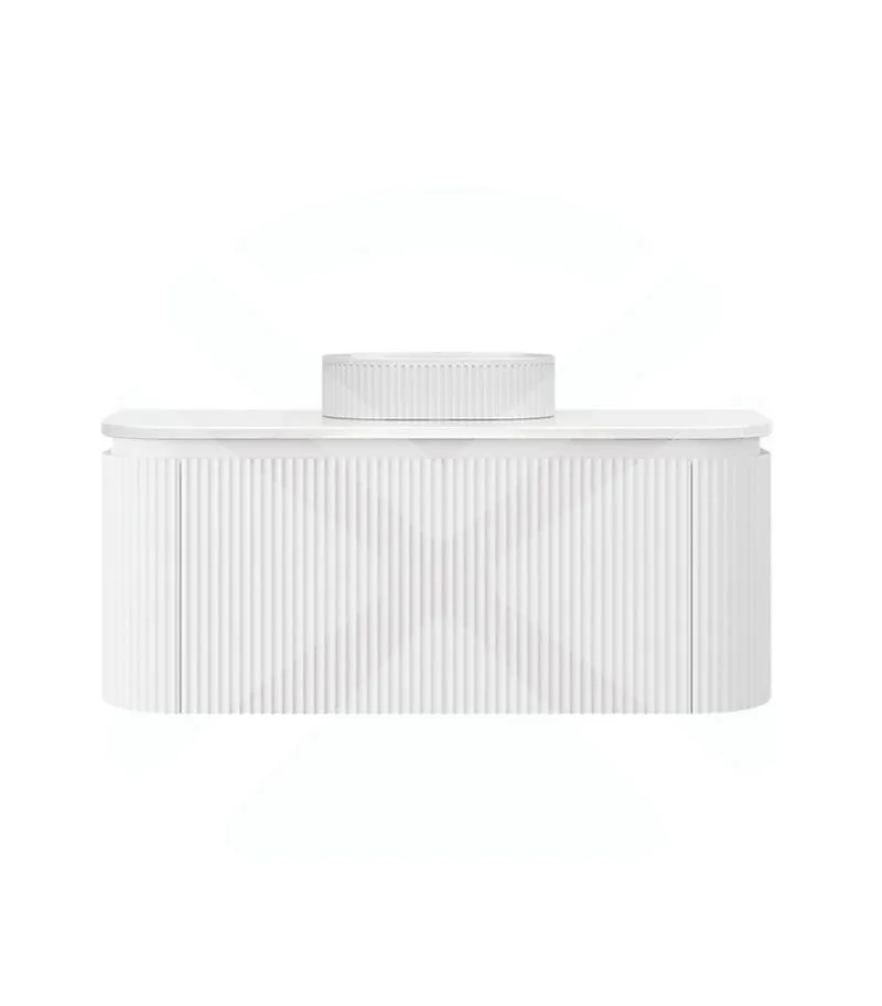 Estella 1200mm Single Bowl Wall Hung Vanity – Matt White wtih Stone Top