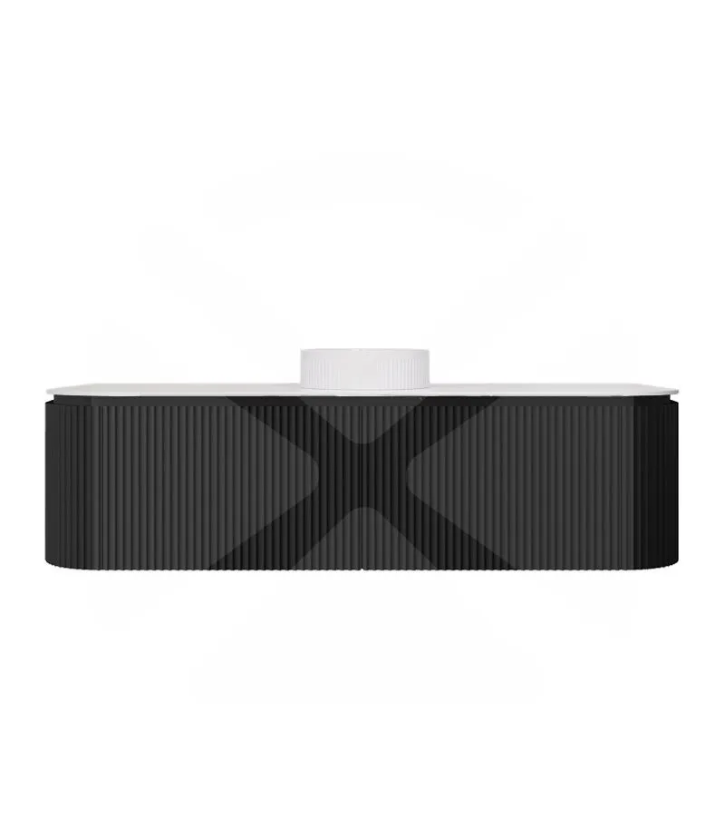 Estella 1500mm Single Bowl Wall Hung Vanity – Matt Black with Stone Top
