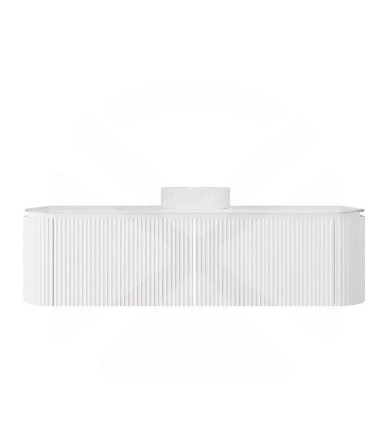 Estella 1500mm Single Bowl Wall Hung Vanity – Matt White with Stone Top